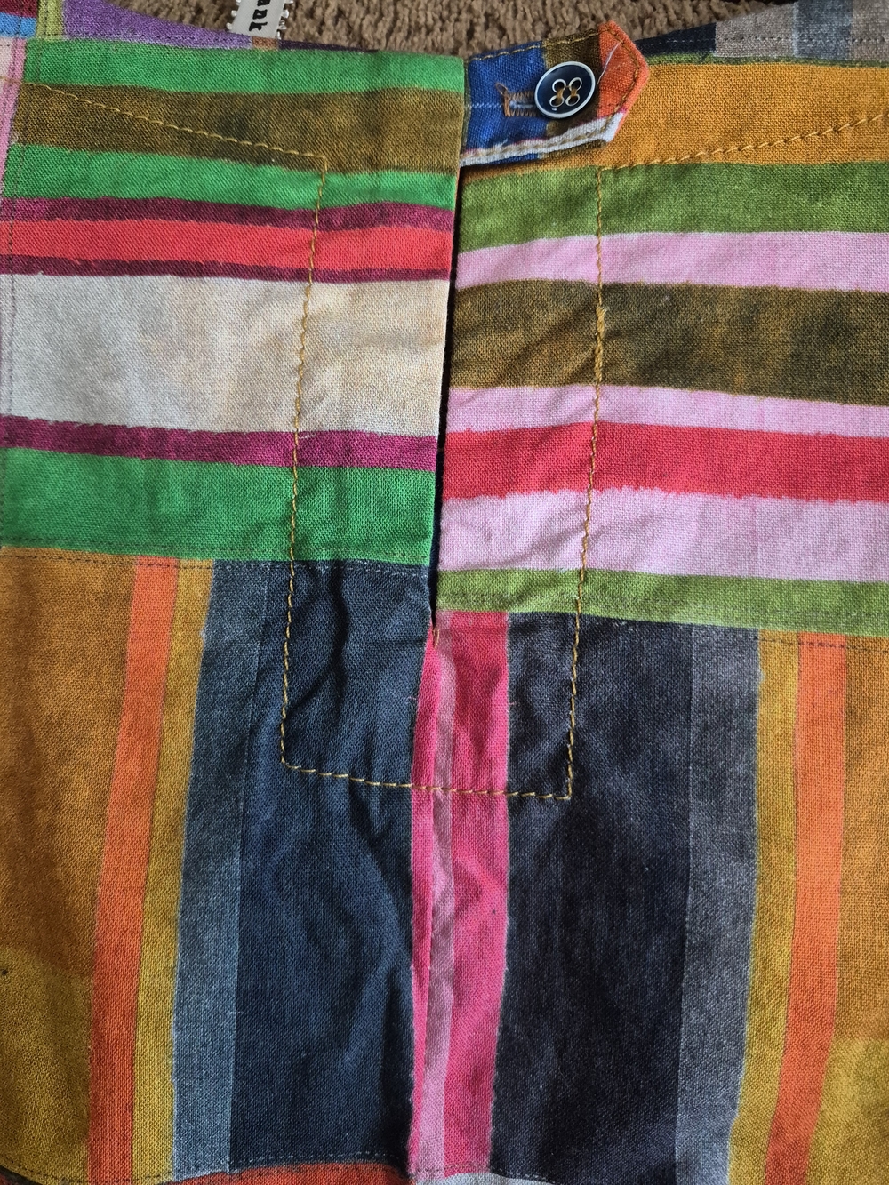 Colorful Striped Patchwork Sleeveless Tunic - Picture 4 of 6